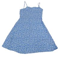 Modro-bílé květované letní šaty PRIMARK