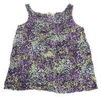 Fialovo-žltý vzorovaný voľné ý top H&M