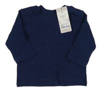 Nové - tmavomodré žebrované mikinotriko M&S