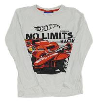 Biele tričko s autom a formulí - Hot Wheels
