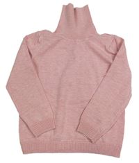 Ružový melírovaný ľahký svetrový rolák Primark