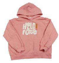 Ružová mikina s nápisom a kapucňou H&M