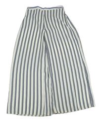 Bílo-modro-černé pruhované palazzo kalhoty River Island