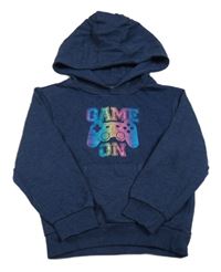 Tmavomodrá melírovaná mikina s ovladačem a kapucňou zn. Jeff&Co