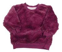 Vínová chlupatá mikina Ergee