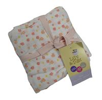 Nové - 2x mušelínová plena - bílá květovaná + biela Lily & Dan