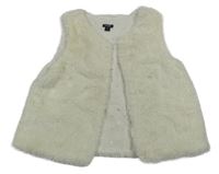 Smotanová kožušinová podšitá vesta Kiabi