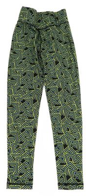 Černo-zelené vzorované sportovní legíny St. Bernard