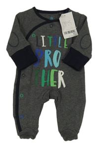 Nové - Tmavošedý melírovaný overal s nápisem Next