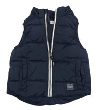 Tmavomodrá šušťáková zateplená vesta H&M