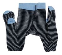 Tmavomodro-bílé pruhované punčocháče Topomini