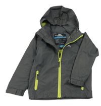 Tmavosivá šušťáková jarná funkčná bunda s kapucňou Trespass