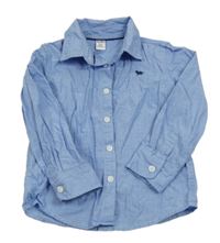 Modrá melírovaná košile s výšivkou Dopodopo