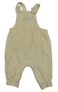 Béžové melírované sametové laclové tepláky se zvířaty Next