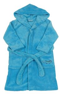 Modrý chlupatý župan s kapucí Alive