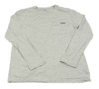 Svetlosivé melírované tričko s vreckom s nápisom C&A