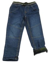 Tmavomodré podšité jogger rifle s úpletovým pasom Kiki&Koko