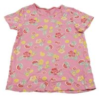 Ružové tričko s ovociem a listami Lupilu