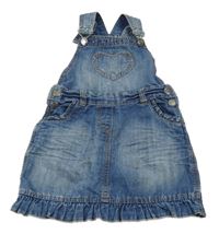 Modré rifľové na traké šaty so srdcem Topolino