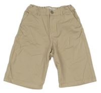 Béžové plátěné chino kraťasy Zara