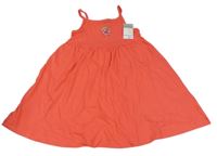 Nové - Jahodové bavlnené šaty s kvetinou Primark