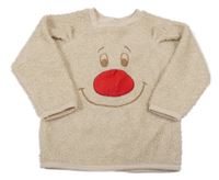 Béžová huňatá mikina so sobom So Cute