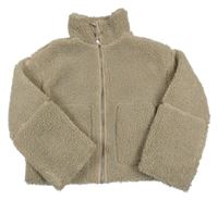 Hnedá huňatá podšitá bunda H&M
