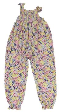 Farebný kvetovaný ľahký nohavicový overal Primark