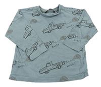 Šedomodré pyžamové tričko s autami g