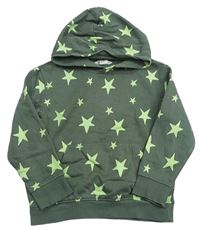 Khaki mikina s hviezdami a kapucňou H&M
