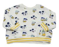 Bielo-žltá oversize mikina s Mickeym a kamarády zn. Disney