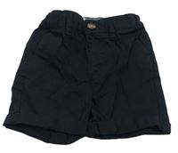 Tmavomodré plátenné chino kraťasy Primark
