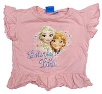 Světlerůžové crop tričko s Frozen Disney