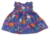 Fialovo-barevné květované plátěné šaty Mothercare