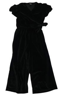 Černý sametový kalhotový overal s uzlem Pep&Co