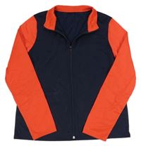 Tmavomodro-červená sportovní propínací mikina 