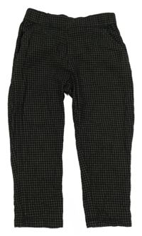 Černo-khaki kockované nohavice Tu