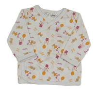 Biele zavinovací tričko s králikmi Ergee