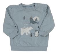 Svetlomodrá mikina so zvieratkami