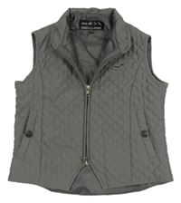 Tmavosivá prešívaná crop jezdecká vesta