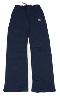 Nové - tmavomodré tepláky s výšivkou 