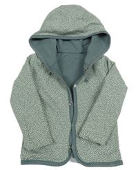 Sivo-zelená vzorovaná obojstranná prepínaci mikina s kapucňou