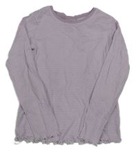Fialovo-bílé pruhované pyžamové triko H&M