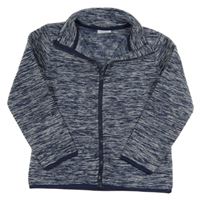 Tmavomodrá melírovaná fleecová prepínaci mikina