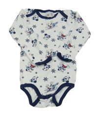Bílo-tmavomodré body s Mickeym Disney