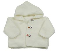 Smotanový prepínaci sveter s kapucňou