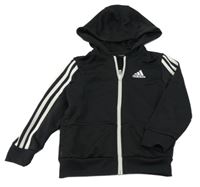Čierna športová prepínaci mikina s logom a kapucňou Adidas
