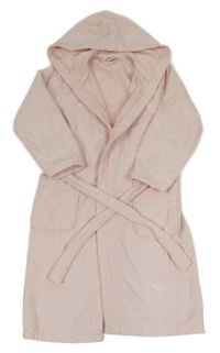 Světlerůžový froté župan s kapucí C&A