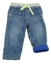 Modré podšité rifle s úpletovým pasem M&S