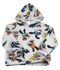 Biela mikina s barevnými pejsky a kapucňou shein